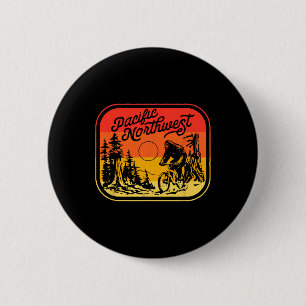 Chapa Redonda De 5 Cm Pacific Northwest Bigfoot Montar en Bicicleta de M