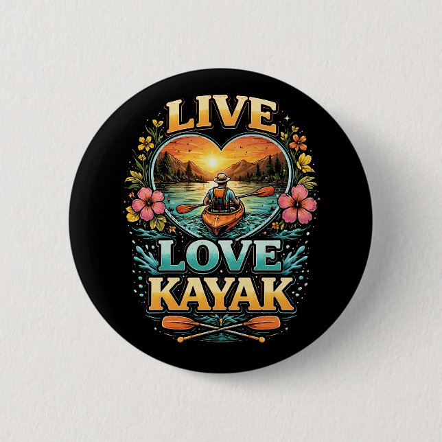 Chapa Redonda De 5 Cm Paddle Into the Sunset (Anverso)
