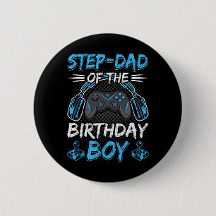 Chapa Redonda De 5 Cm Padrastro del chico de cumpleaños Videojugador Jue