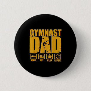 Chapa Redonda De 5 Cm Padre de gimnasia divertido conduce paga aplaude r