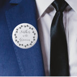 Chapa Redonda De 5 Cm Padre del Boda botánico de la marfil de Groom<br><div class="desc">Botón redondo y retrovisor para el Padre del Groom en un evento boda que presenta un diseño botánico de hiedra gris oscura con escritura estilizada en el mismo color. Seleccione su tamaño de botón.</div>