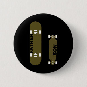 Chapa Redonda De 5 Cm Padre Hijo Patinador Patineta Patinar Tabla de Pat