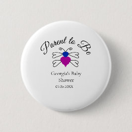 Chapa Redonda De 5 Cm Padres que son azul, rosa, ducha de bebé, miel abe