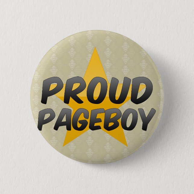 Chapa Redonda De 5 Cm Pageboy orgulloso (Anverso)
