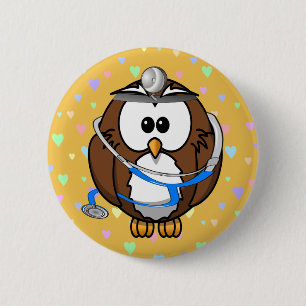 Chapa Redonda De 5 Cm paginación Doc Owl