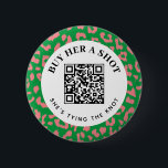 Chapa Redonda De 5 Cm Pago QR de la Bachelorette Party del Leopardo Verd<br><div class="desc">Una manera mucho más segura de dejar que extraños, amigos o familia compren a la novia una copa en su noche de soltera, este lindo botón de llevar puesto incluye texto editable y un escandaloso código QR configurado con una opción de pago personalizado. Un marco precoz de estampado de leopardo...</div>