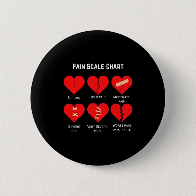 Chapa Redonda De 5 Cm Pain Scale Chart Design For Funny Valentines Day  (Anverso)