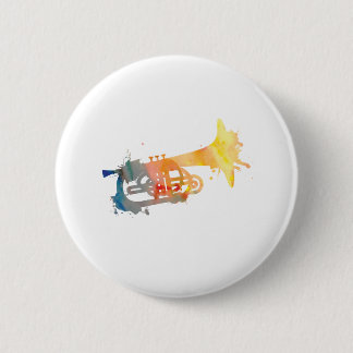 Chapa Redonda De 5 Cm Paint Splat Mellophone