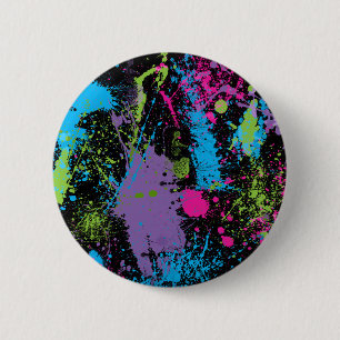 Chapa Redonda De 5 Cm Paint Splater