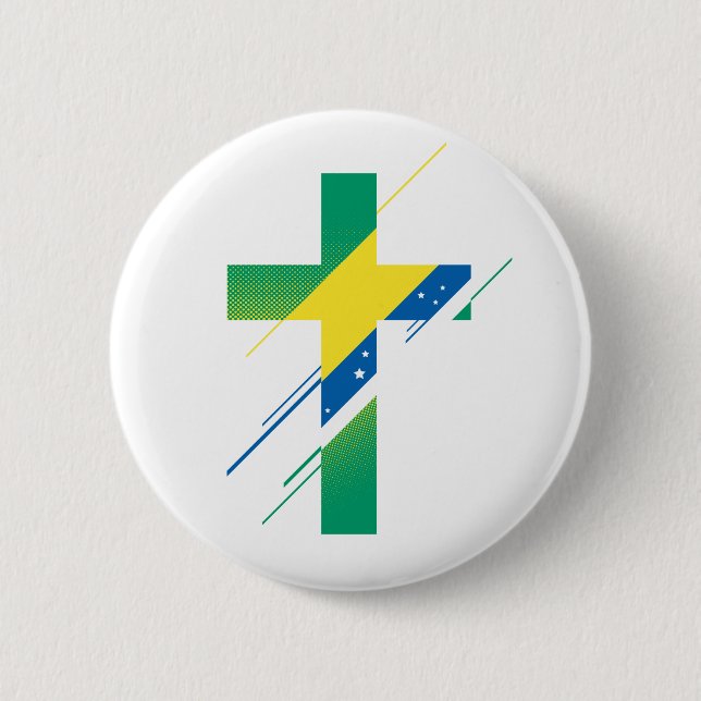 Chapa Redonda De 5 Cm País y credo - el Brasil (Anverso)