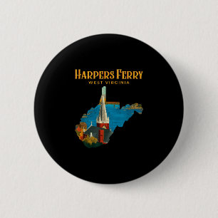Chapa Redonda De 5 Cm paisaje de harpers ferry virginia occidental mapa