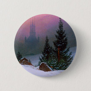 Chapa Redonda De 5 Cm Paisaje invernal Caspar David Friedrich