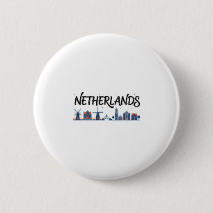 Chapa Redonda De 5 Cm Paisajes urbanos de Holanda Viajes Ropa de Vacacio