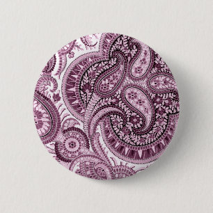 Chapa Redonda De 5 Cm Paisley rosada