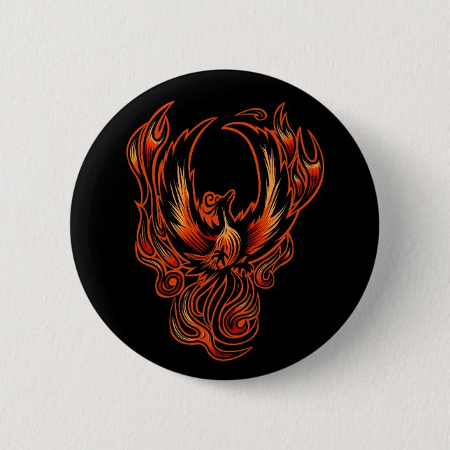 Chapa Redonda De 5 Cm Pájaro De Fuego (Anverso)