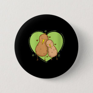 Chapa Redonda De 5 Cm Pájaro Kiwi de Mujer está enamorado Fruta Kiwi Ani