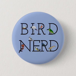 Chapa Redonda De 5 Cm Pájaro Nerd Three