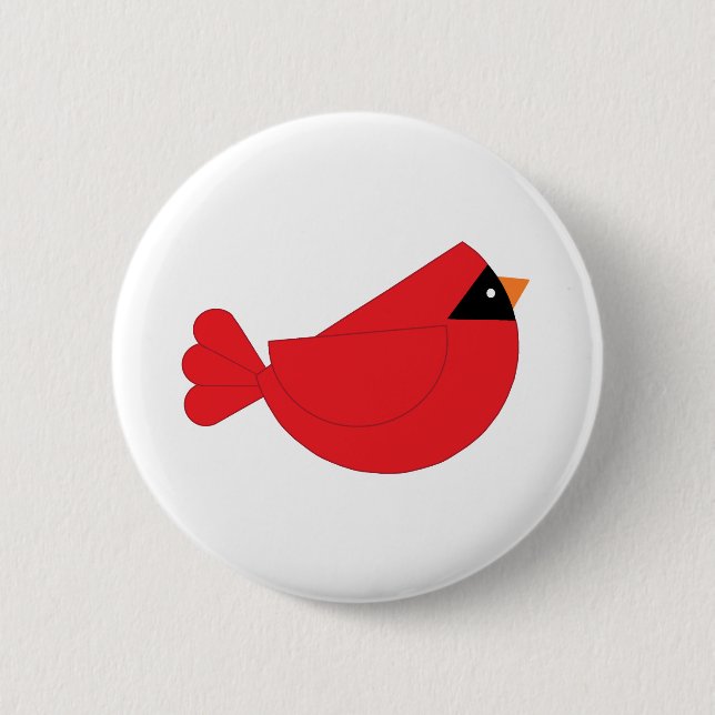 Chapa Redonda De 5 Cm Pájaro rojo del cardenal del navidad (Anverso)