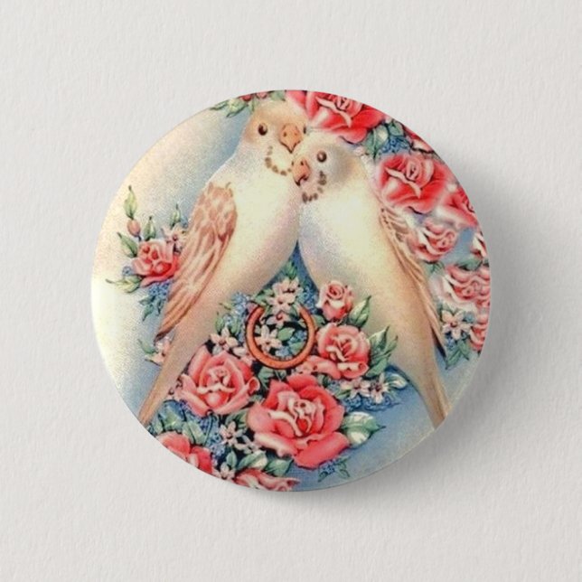 Chapa Redonda De 5 Cm Pájaros del amor (Anverso)