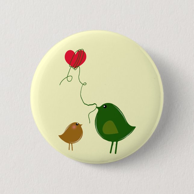 Chapa Redonda De 5 Cm Pájaros del amor (Anverso)