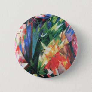 Chapa Redonda De 5 Cm Pájaros (Vogel) por Franz Marc, Arte Cubista Vinta