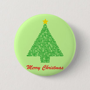 Chapa Redonda De 5 Cm Palabras del árbol de navidad