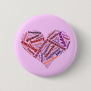 Chapa Redonda De 5 Cm Palabras felices