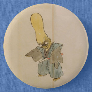 Chapa Redonda De 5 Cm Paladín de Yokai con cabeza de jourd (Boda Scroll)