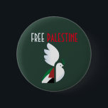 Chapa Redonda De 5 Cm Palestina Libre<br><div class="desc">paloma de la paz con la bandera palestina,  apoyo a Palestina</div>