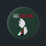 Chapa Redonda De 5 Cm Palestina Libre<br><div class="desc">paloma de la paz con la bandera palestina,  apoyo a Palestina</div>