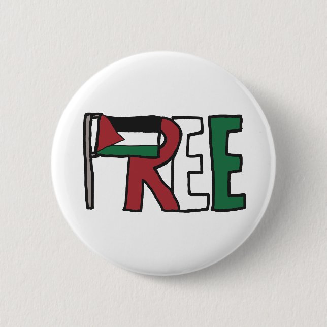 Chapa Redonda De 5 Cm Palestina Libre (Anverso)