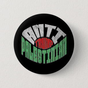 Chapa Redonda De 5 Cm Palestino americano anti-Trump