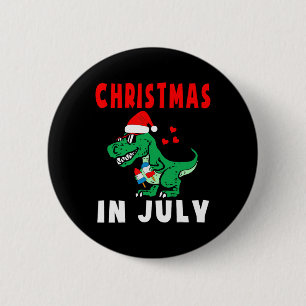 Chapa Redonda De 5 Cm Paletas Heladas De Dinosaurio En Navidad En Julio