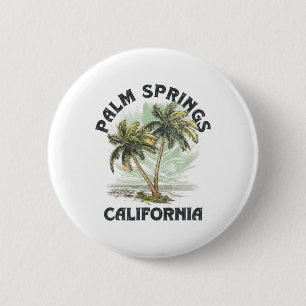 Chapa Redonda De 5 Cm Palm Springs California Palmas Playa Vintage Para 