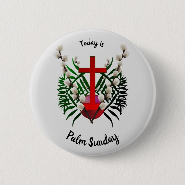 Chapa Redonda De 5 Cm Palm Sunday A Christian Holy Day (Anverso)