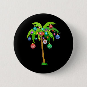 Chapa Redonda De 5 Cm Palmera de Navidad de Hawái Árbol de Navidad Tropi