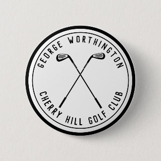 Chapa Redonda De 5 Cm Palo de golf personalizado clásico blanco negro