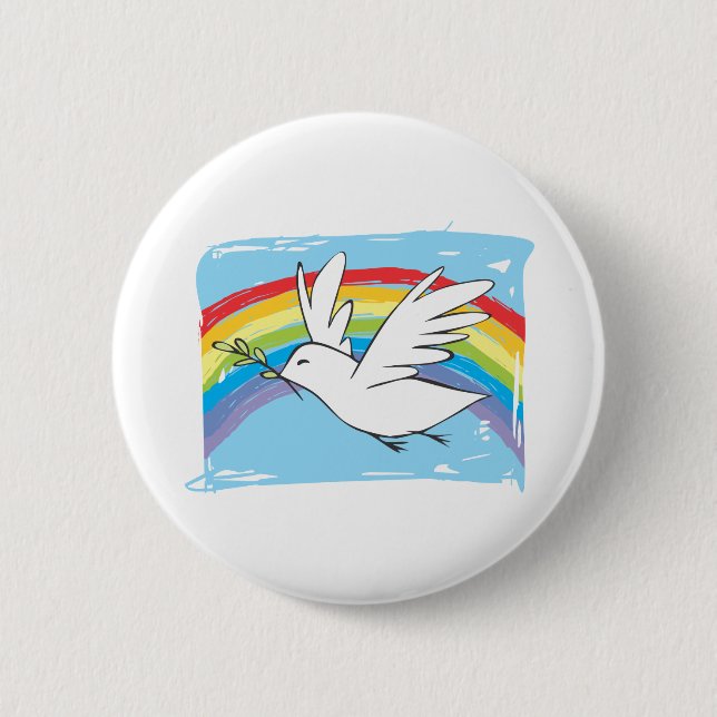 Chapa Redonda De 5 Cm Paloma de la paz (Anverso)