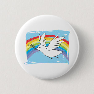 Chapa Redonda De 5 Cm Paloma de la paz