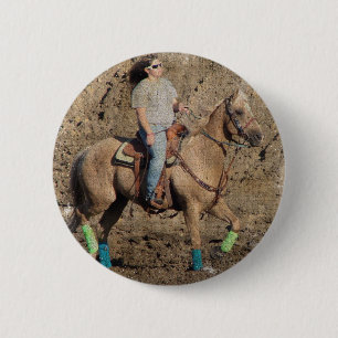 Chapa Redonda De 5 Cm Palomino Rodeo Buey Warmup Grunge