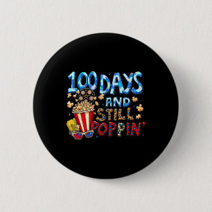 Chapa Redonda De 5 Cm Palomitas de maíz 100 días de escuela 100 días y t