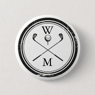 Chapa Redonda De 5 Cm Palos de golf con monograma personalizado