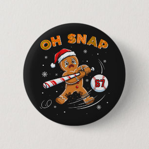 Chapa Redonda De 5 Cm Pan de Jengibre Oh Snap 67 Béisbol