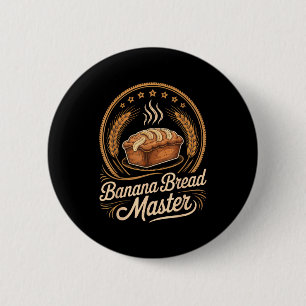 Chapa Redonda De 5 Cm Pan de Plátano Maestro Panadero Chef Humor Otoño R
