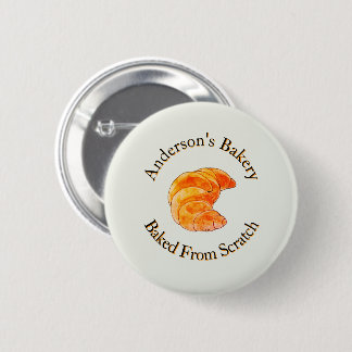 Chapa Redonda De 5 Cm Panadería de Croissants Personalizados Horneados c