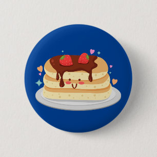 Chapa Redonda De 5 Cm Pancake Lover Addict Cute Design