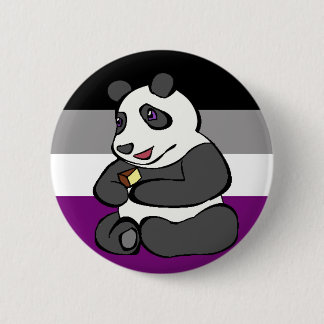Chapa Redonda De 5 Cm Panda asexual que come la torta