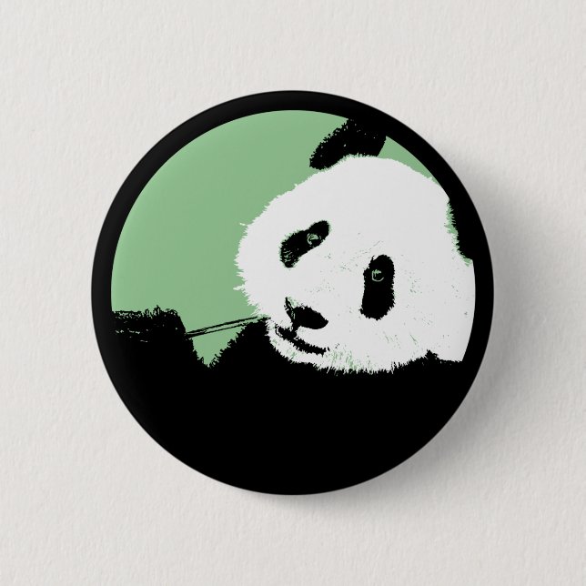 Chapa Redonda De 5 Cm panda. círculo verdemar (Anverso)