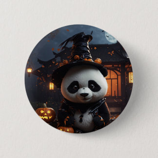 Chapa Redonda De 5 Cm Panda de Halloween