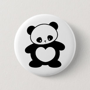 Chapa Redonda De 5 Cm Panda de Kawaii